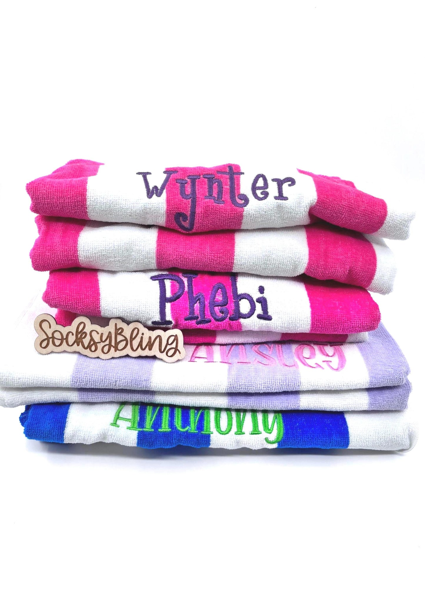 Personalized Kids Cabana Towel| Embroidered Beach Towel| Pool Towel| Camp Towel Nap Towel