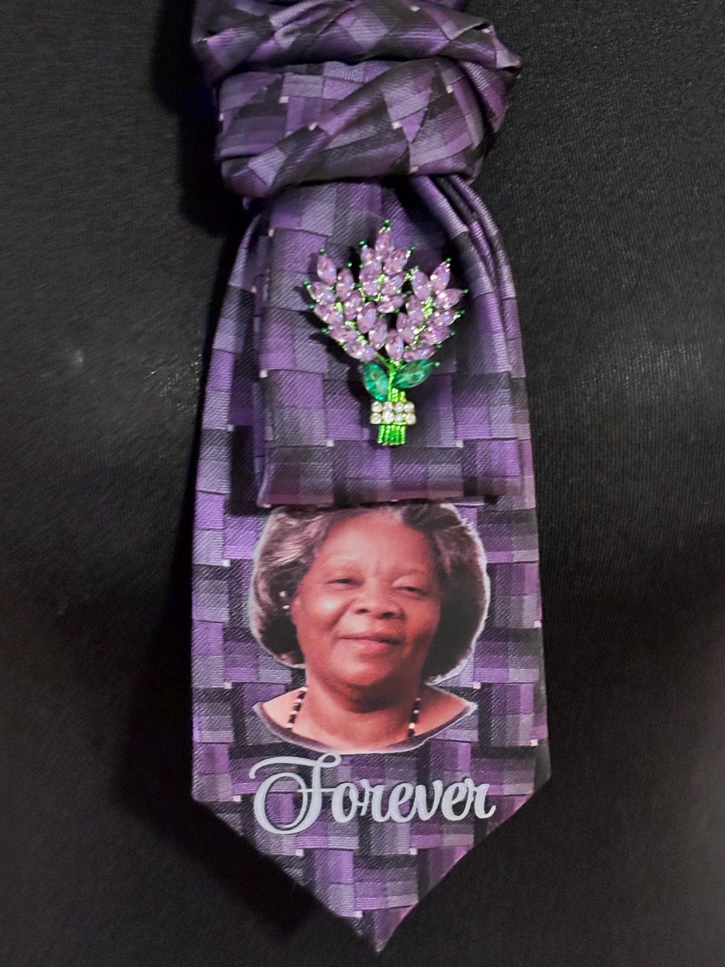 Memorial Tie – Pre-Knotted Photo Keepsake | In Loving Memory Tie | Custom Remembrance Necktie| Necklace