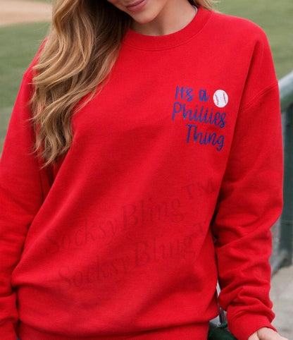 Embroidered Philly Glitter Baseball| Embroidered Sweatshirt| Philadelphia Sports| Philadelphia Fan Gift