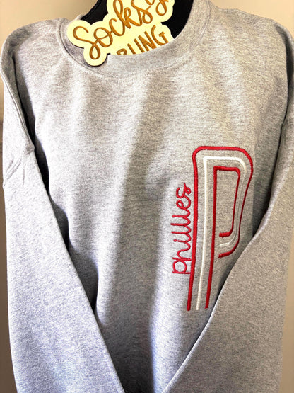 Philly Embroidered Oversized P Sweatshirt| Philly Sports Philadelphia Fan Gift