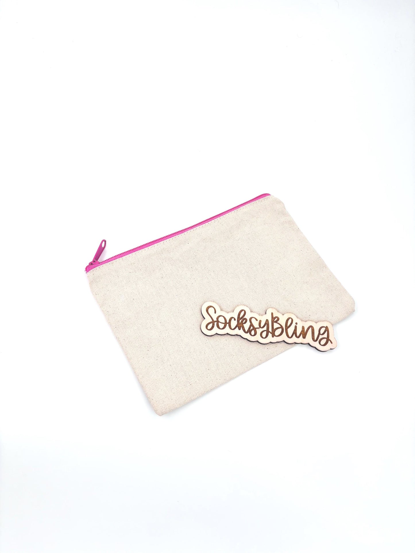 Bougie Essentials Zipper Pouch – Pink Zipper Makeup Bag| Glam Cosmetic Bag |Travel Toiletry Pouch