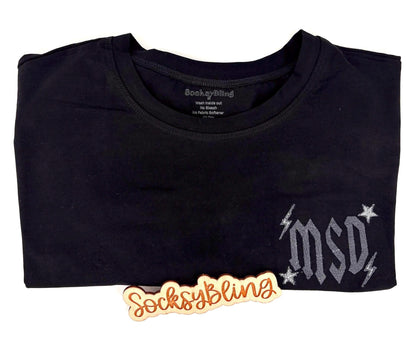 Custom Monogram Embroidered Rocker Crop Topt, Edgy T-Shirt, Personalized Initial Top