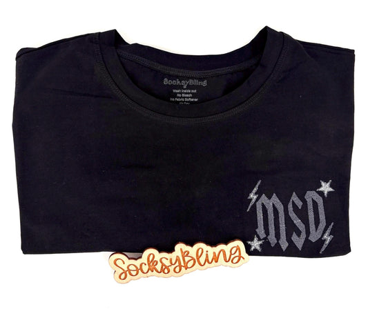Custom Monogram Embroidered Rocker Crop Topt, Edgy T-Shirt, Personalized Initial Top