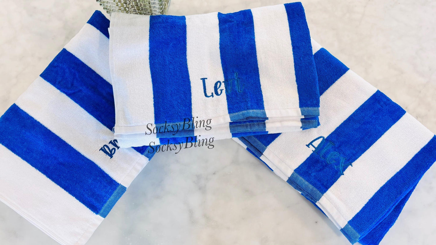 Personalized Kids Cabana Towel| Embroidered Beach Towel| Pool Towel| Camp Towel Nap Towel