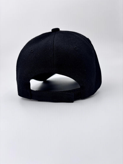 Embellished Christian Baseball Cap with Rhinestones, Pearls, Velvet Cross, Floral Embroidery