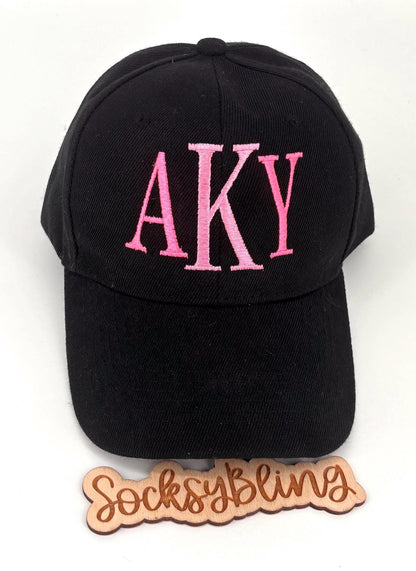 Custom Embroidered Black Baseball Cap | Monogram Dad Hat, Cotton Twill, Adjustable Fit