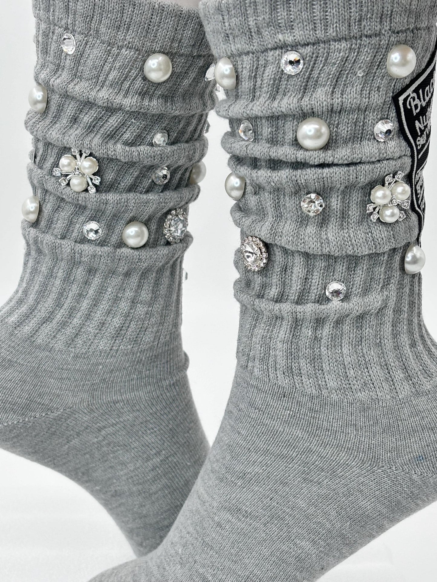 Sassy AF Bling Pearl Socks| Junks Socks Patch | Statement Girl Socks | Streetwear Dri