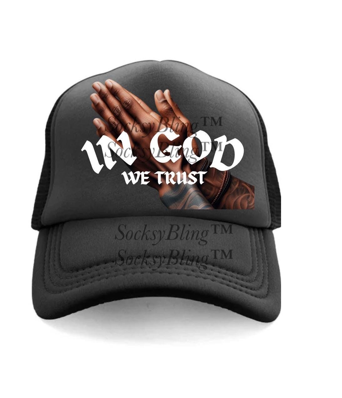 In God We Trust - Streetwear Trucker Hat - Urban Fashion Hat for Men & Women - Faith based Hat -  Gift for Christian