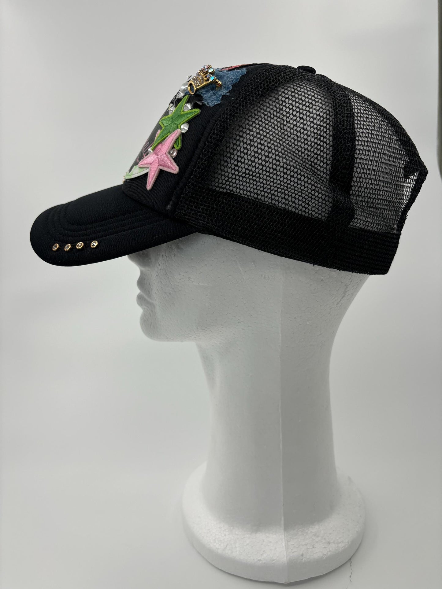 Kamala Harris Bling Trucker Hat – Rhinestone & Patch Embellished Cap Hat with Gems