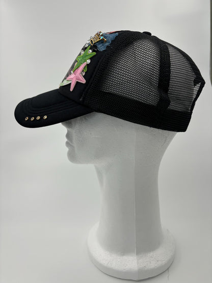 Kamala Harris Bling Trucker Hat – Rhinestone & Patch Embellished Cap Hat with Gems