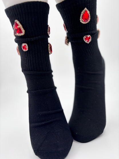 Sorority Inspired Bling Socks| Hand-Sewn Rhinestones Socks