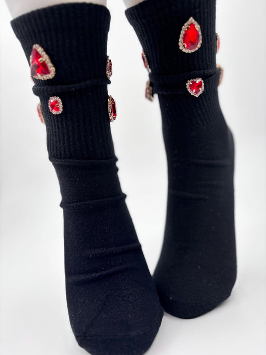 Sorority Inspired Bling Socks| Hand-Sewn Rhinestones Socks