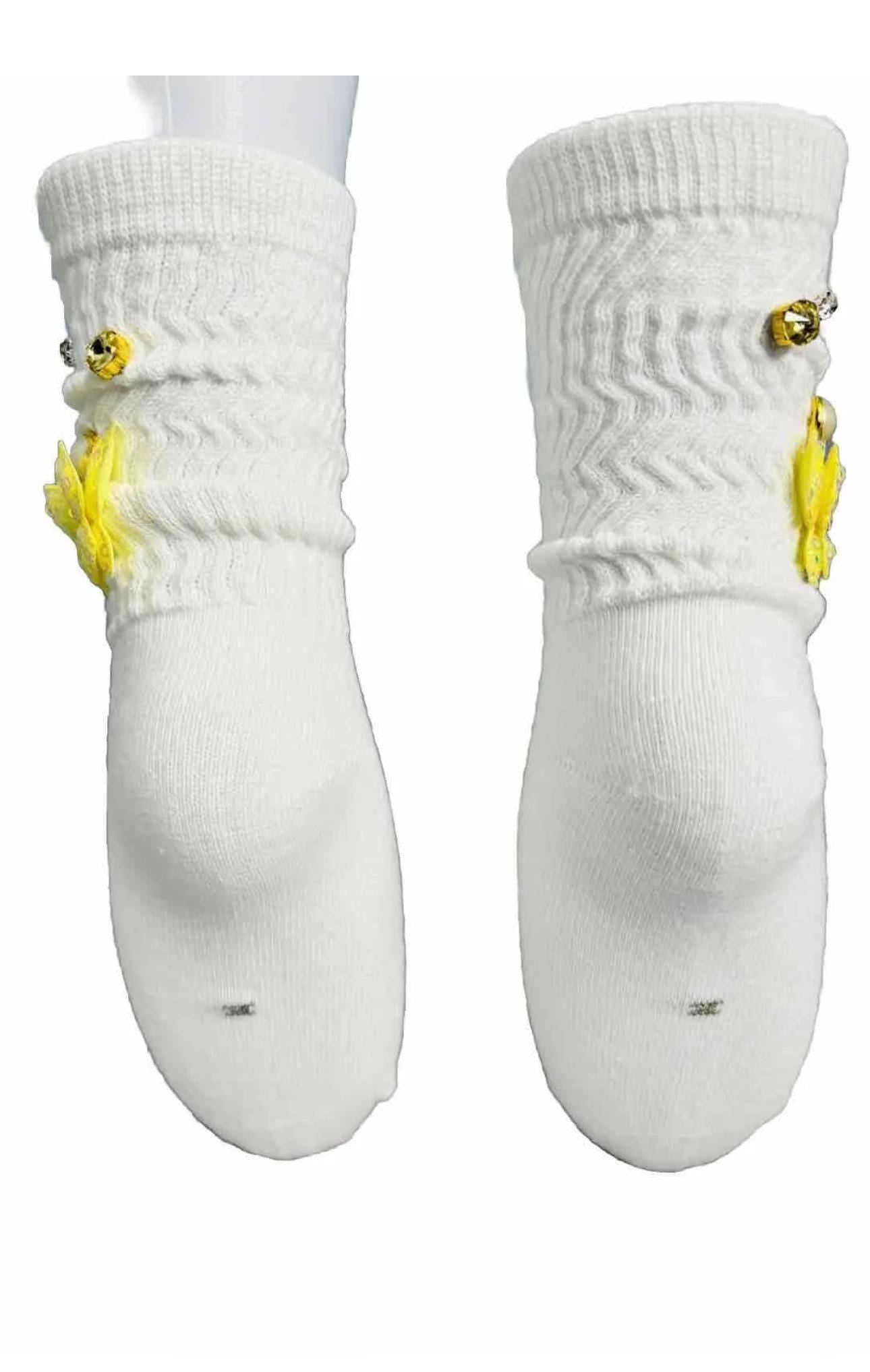 Girls Sequin Butterfly Socks | Handmade Beaded Toddler Socks (4T-6 Years)