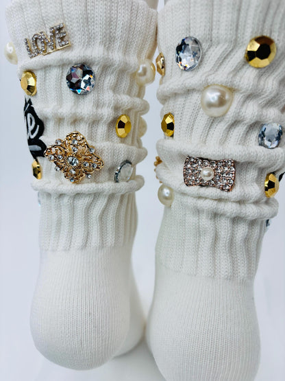 Personalized Initial Bling Socks| Bougie Junk Socks| Custom Junk socks