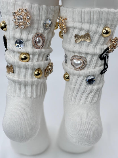 Personalized Initial Bling Socks| Bougie Junk Socks| Custom Junk socks