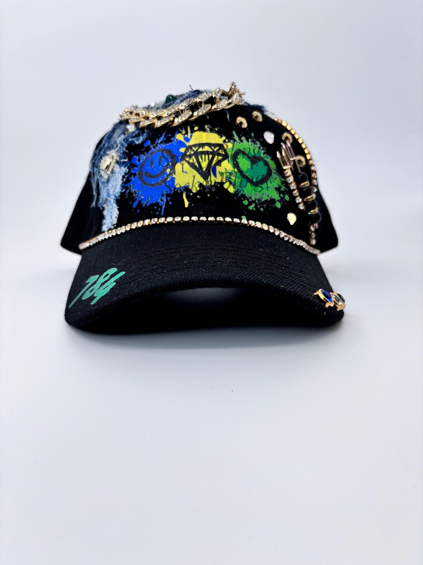 St. Vincent Rhinestone Baseball Cap, Island Bling Hat