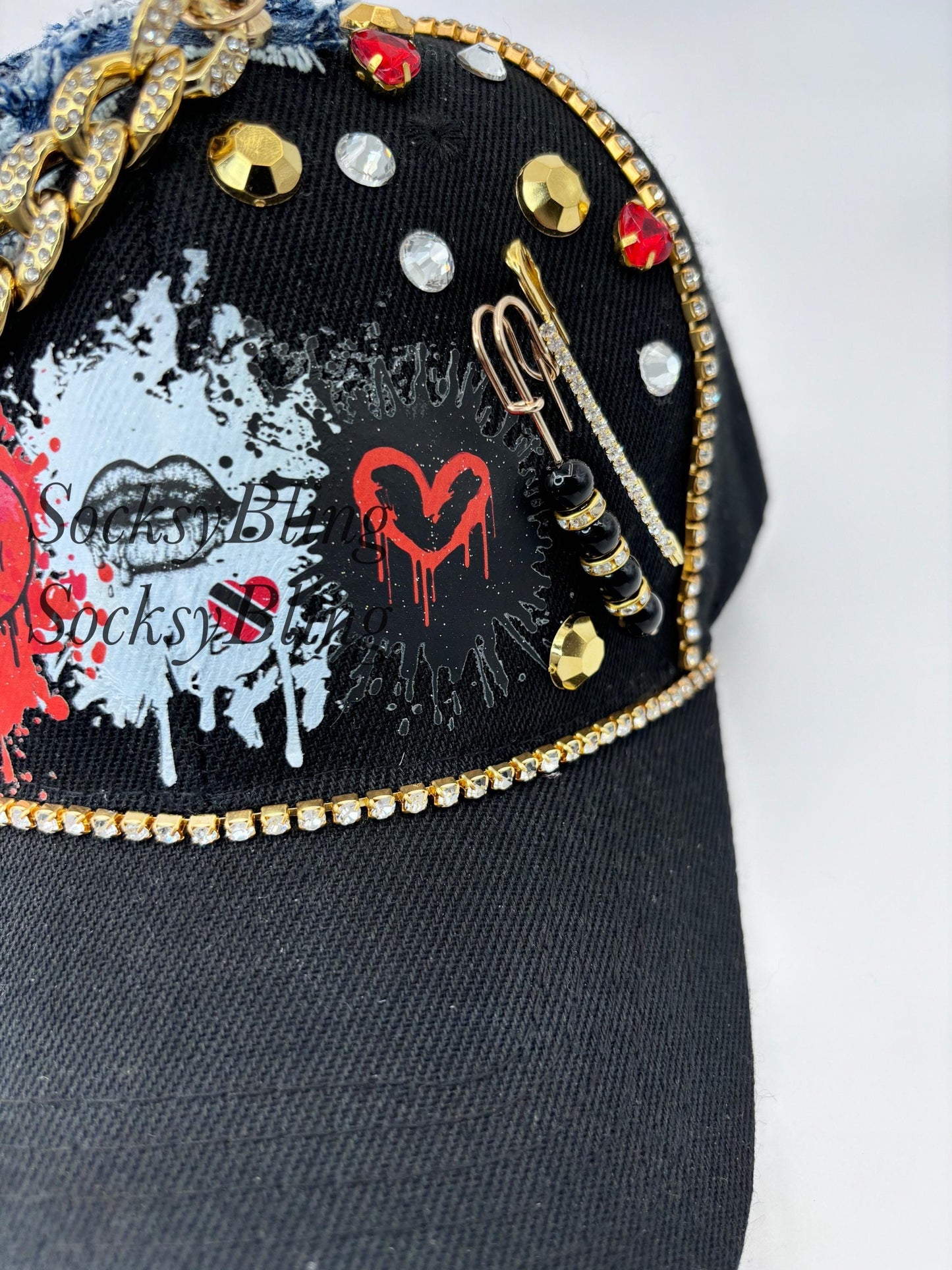 St. Vincent Rhinestone Baseball Cap, Island Bling Hat