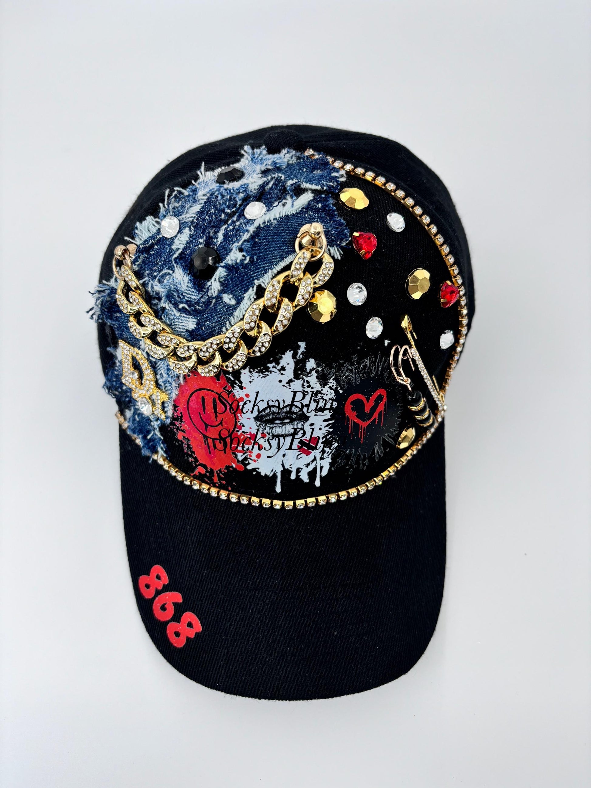 St. Vincent Rhinestone Baseball Cap, Island Bling Hat
