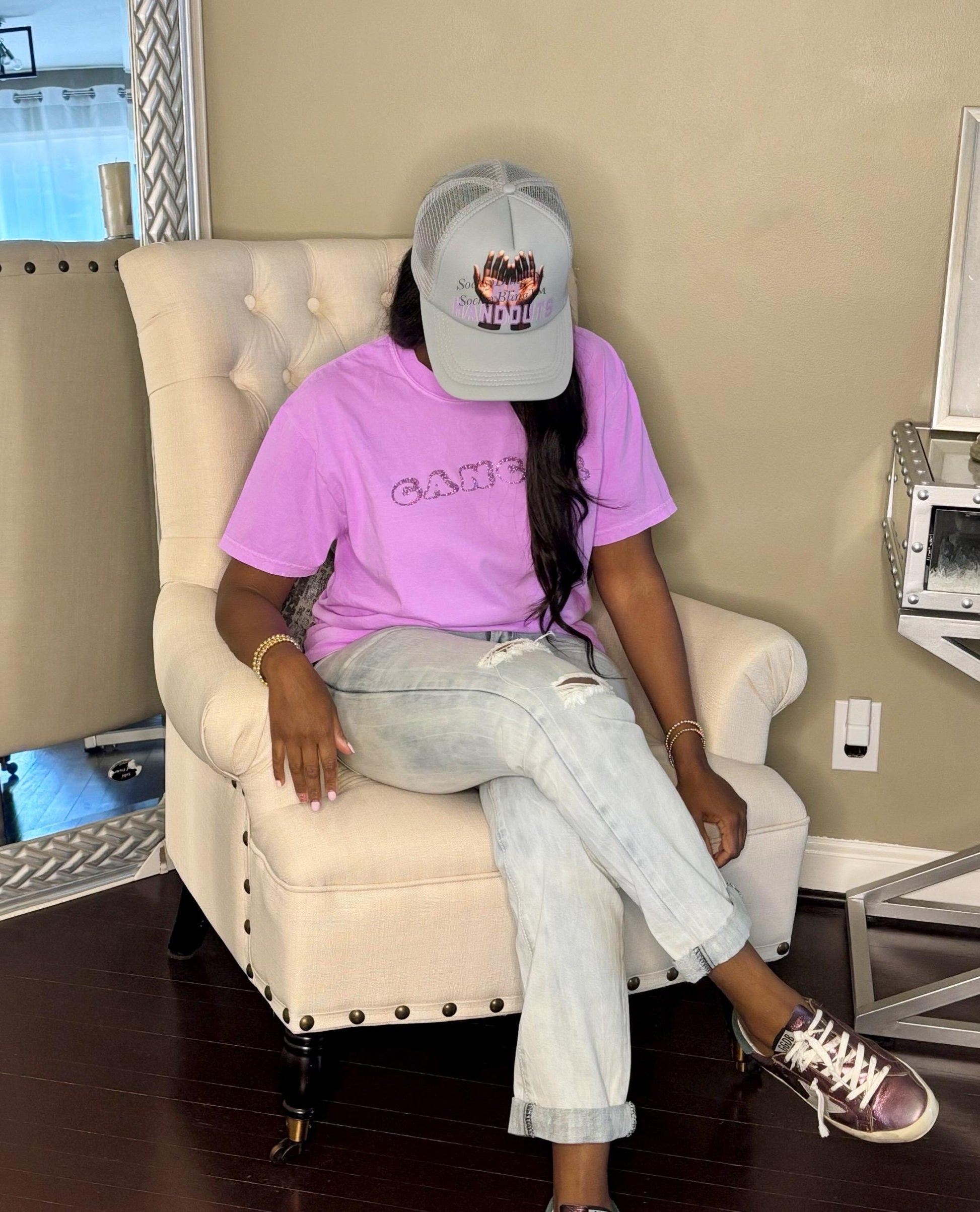Streetwear Trucker Hat - No Handouts Cap - Urban Fashion Hat for Men & Women - Hustle Hat - Snapback Mesh Hat