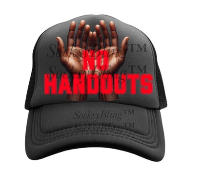 Streetwear Trucker Hat - No Handouts Cap - Urban Fashion Hat for Men & Women - Hustle Hat - Snapback Mesh Hat