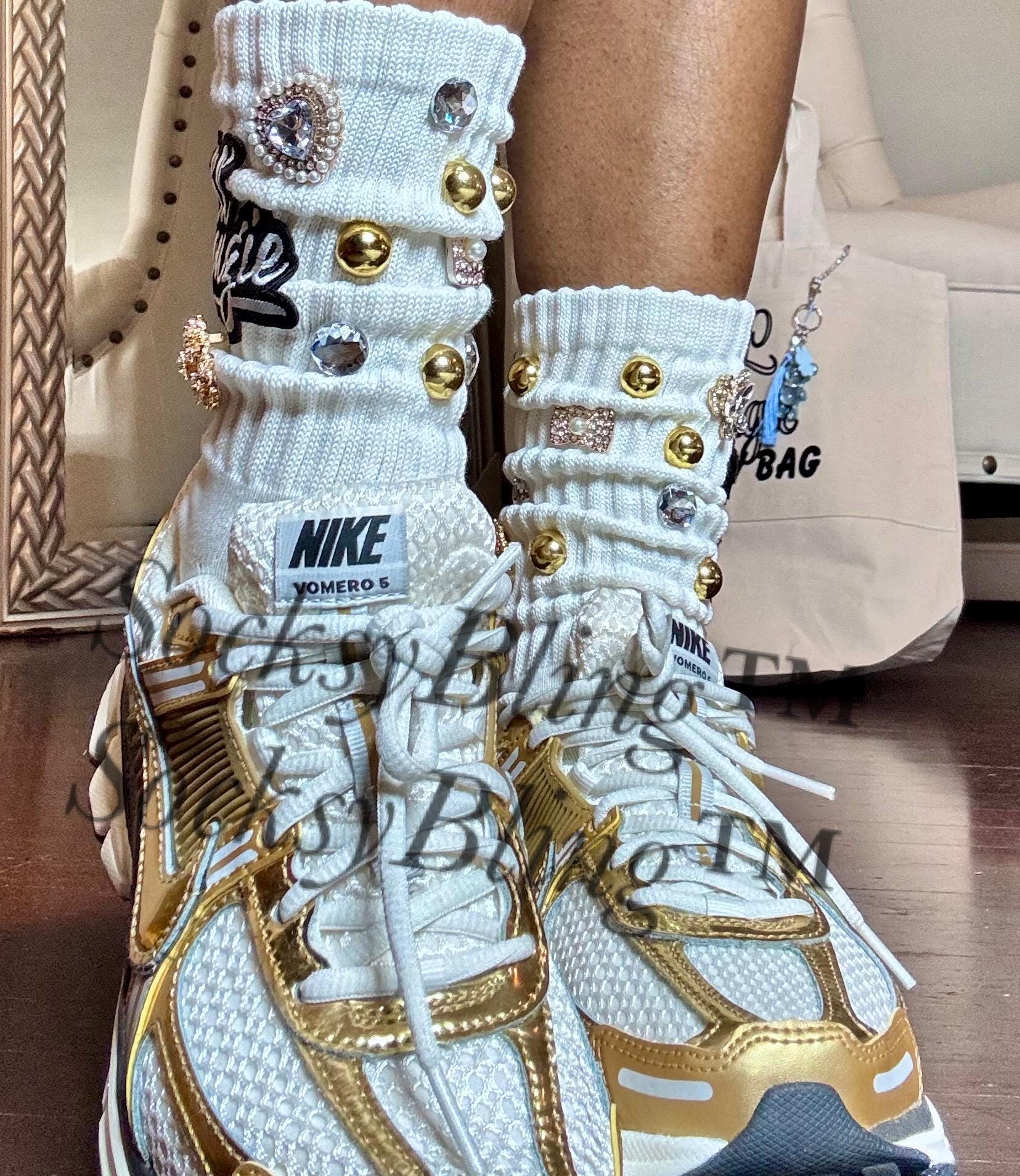 Personalized Initial Bling Socks| Bougie Junk Socks| Custom Junk socks