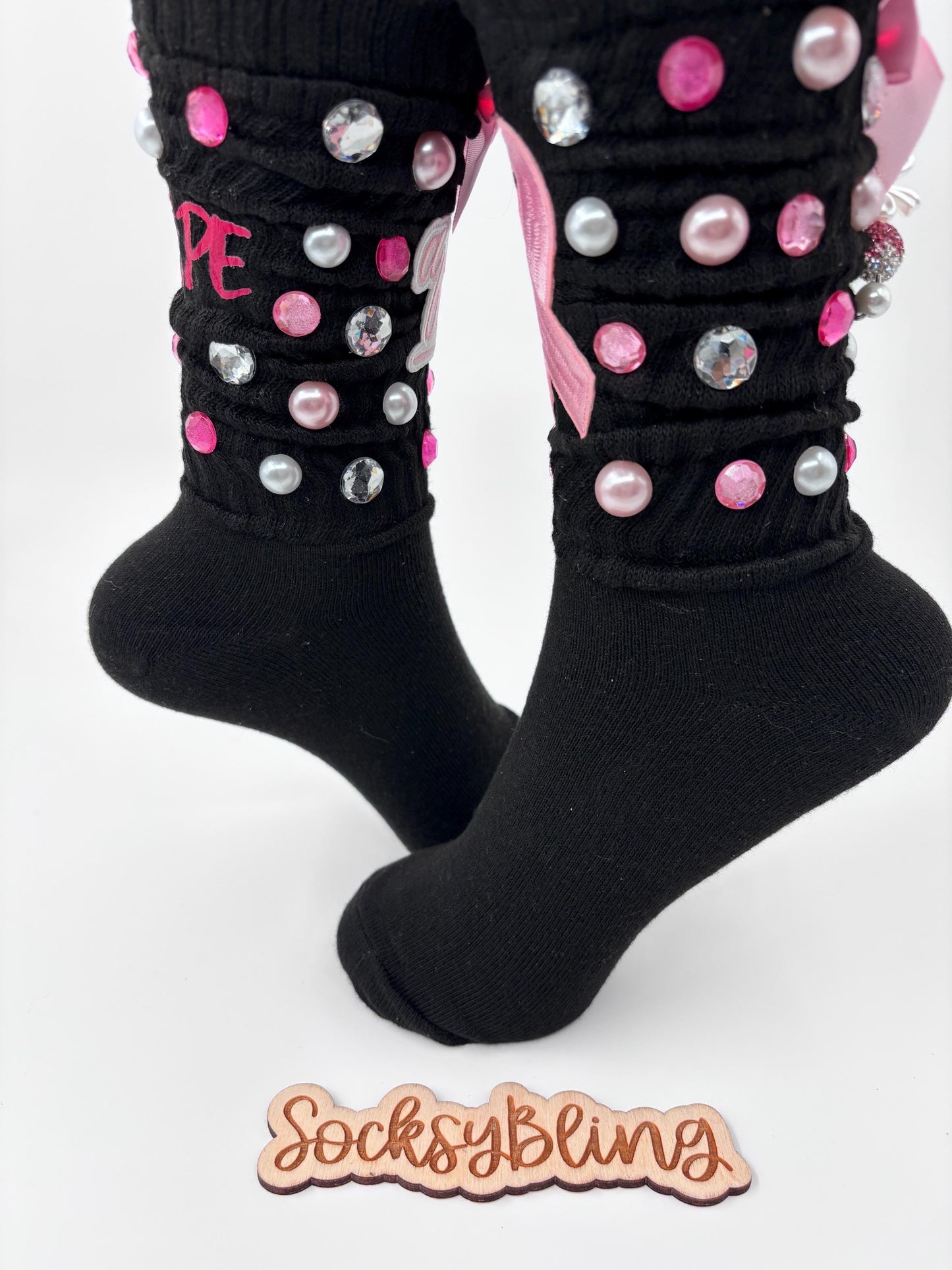Cancer Awareness Black Junk Socks