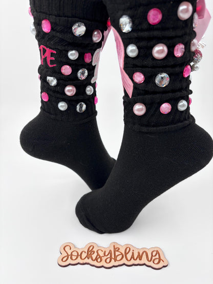 Cancer Awareness Black Junk Socks