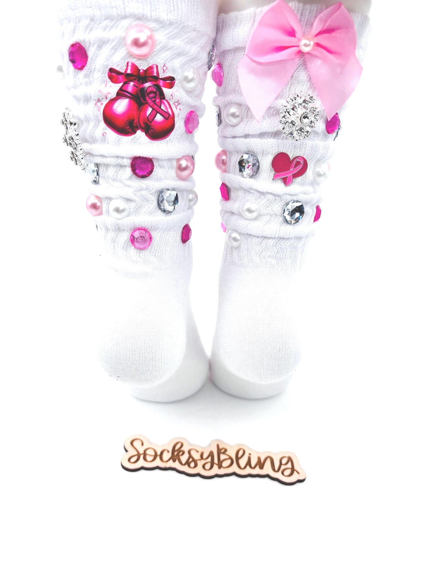 Cancer Awareness Pink Junk Socks