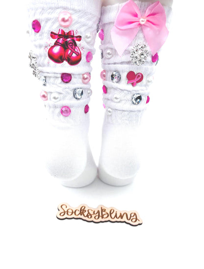 Cancer Awareness Pink Junk Socks