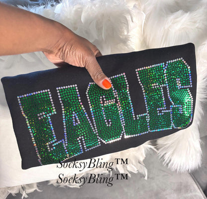 Cropped Bling Game Day Sweatshirt | Birds Bling Top | Football Outfit for Her | Sparkly Sports Fan Sweatshirt | Game Day Gift