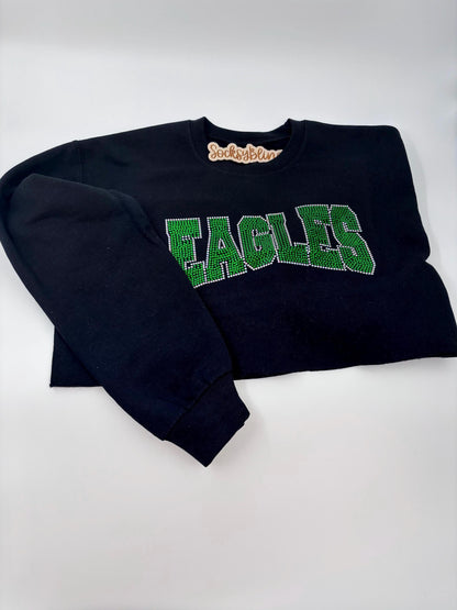 Cropped Bling Game Day Sweatshirt | Birds Bling Top | Football Outfit for Her | Sparkly Sports Fan Sweatshirt | Game Day Gift