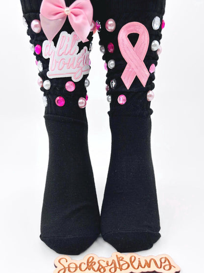Cancer Awareness Black Junk Socks