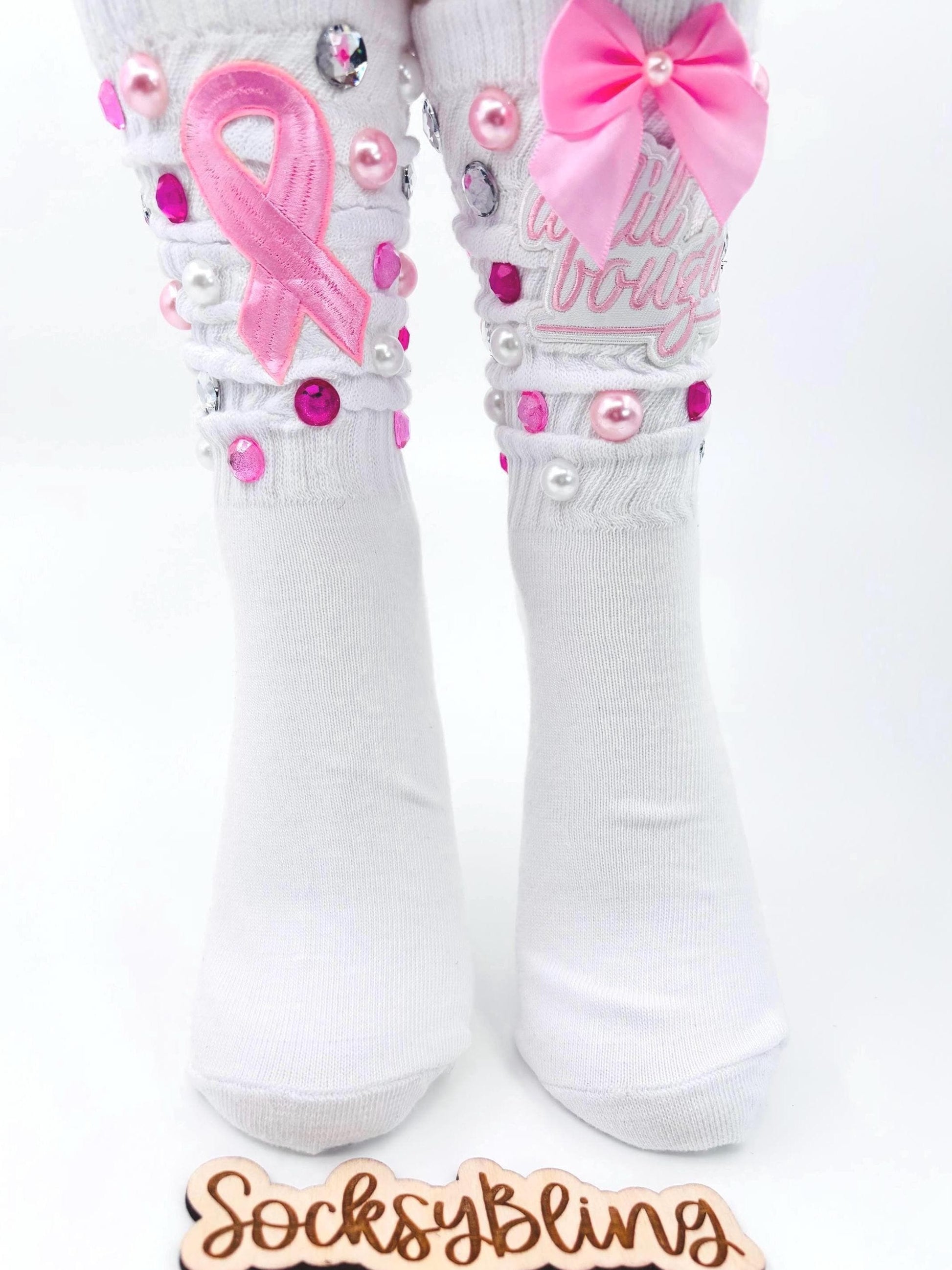 Cancer Awareness Pink Junk Socks