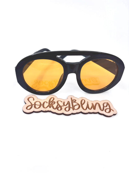 Bling Sunglasses with Amber Lenses | Rhinestone Oversized Shades | Streetwear Glam Eyewear