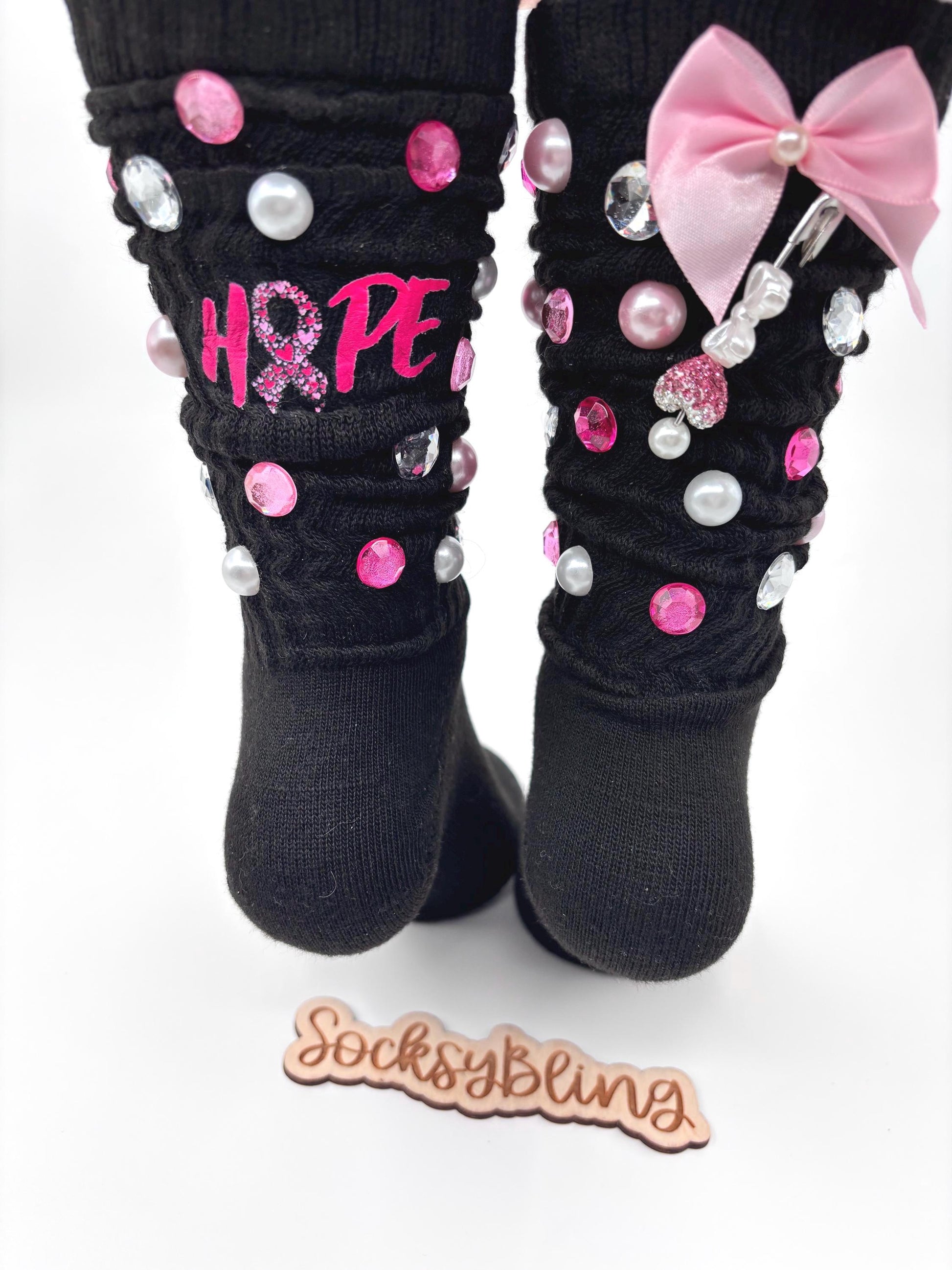 Cancer Awareness Black Junk Socks