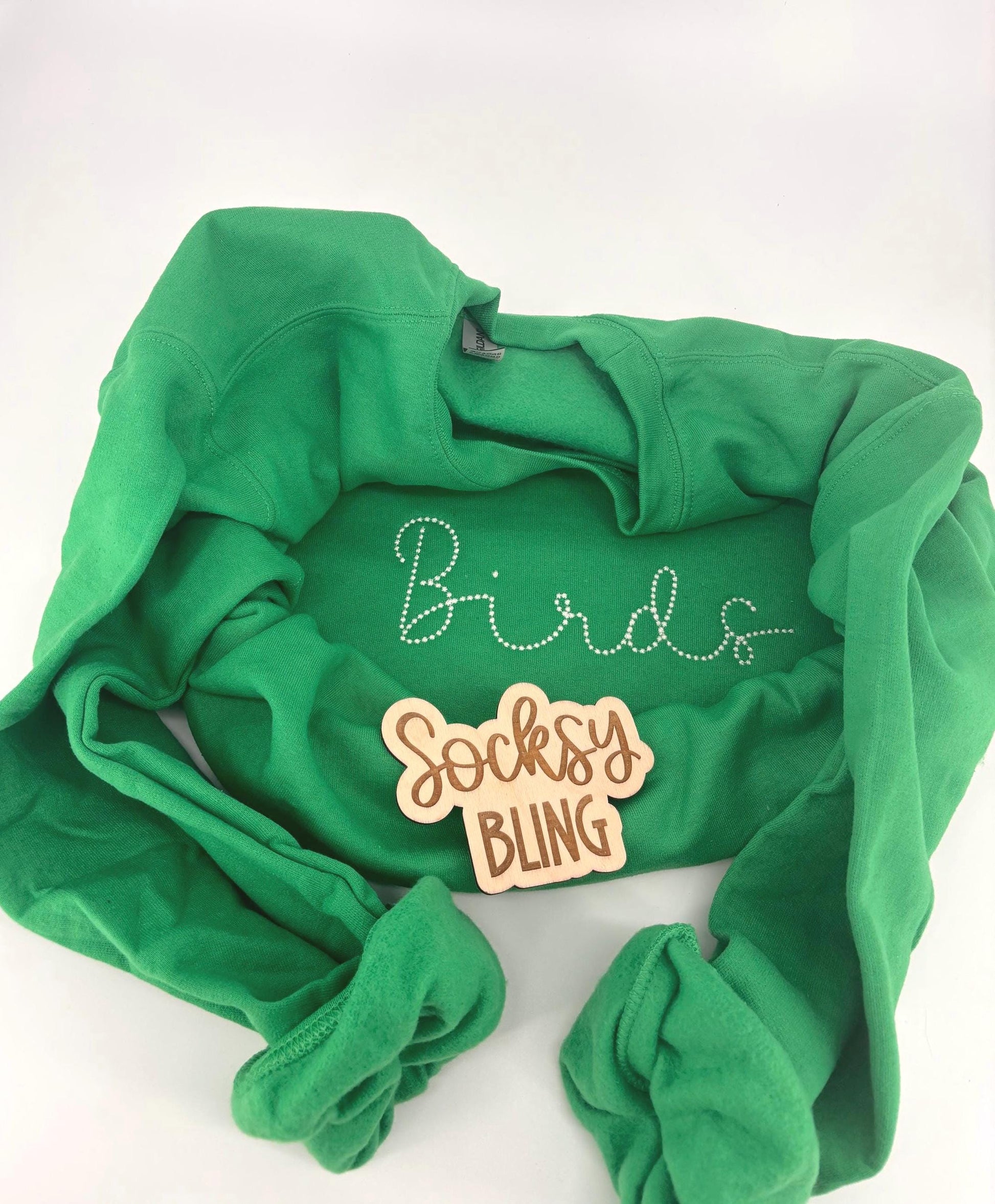 Birds Embroidered Sweatshirt | Green Crewneck | Philly Football Fan Shirt | Fan Apparel | Unisex Pullover