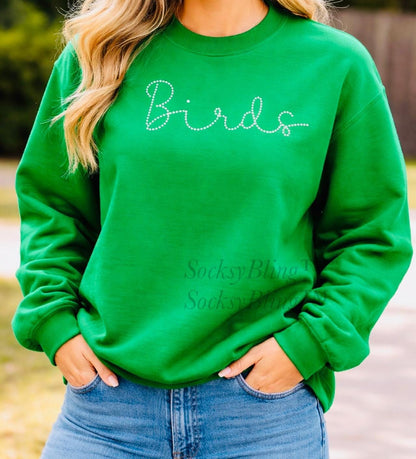 Birds Embroidered Sweatshirt | Green Crewneck | Philly Football Fan Shirt | Fan Apparel | Unisex Pullover