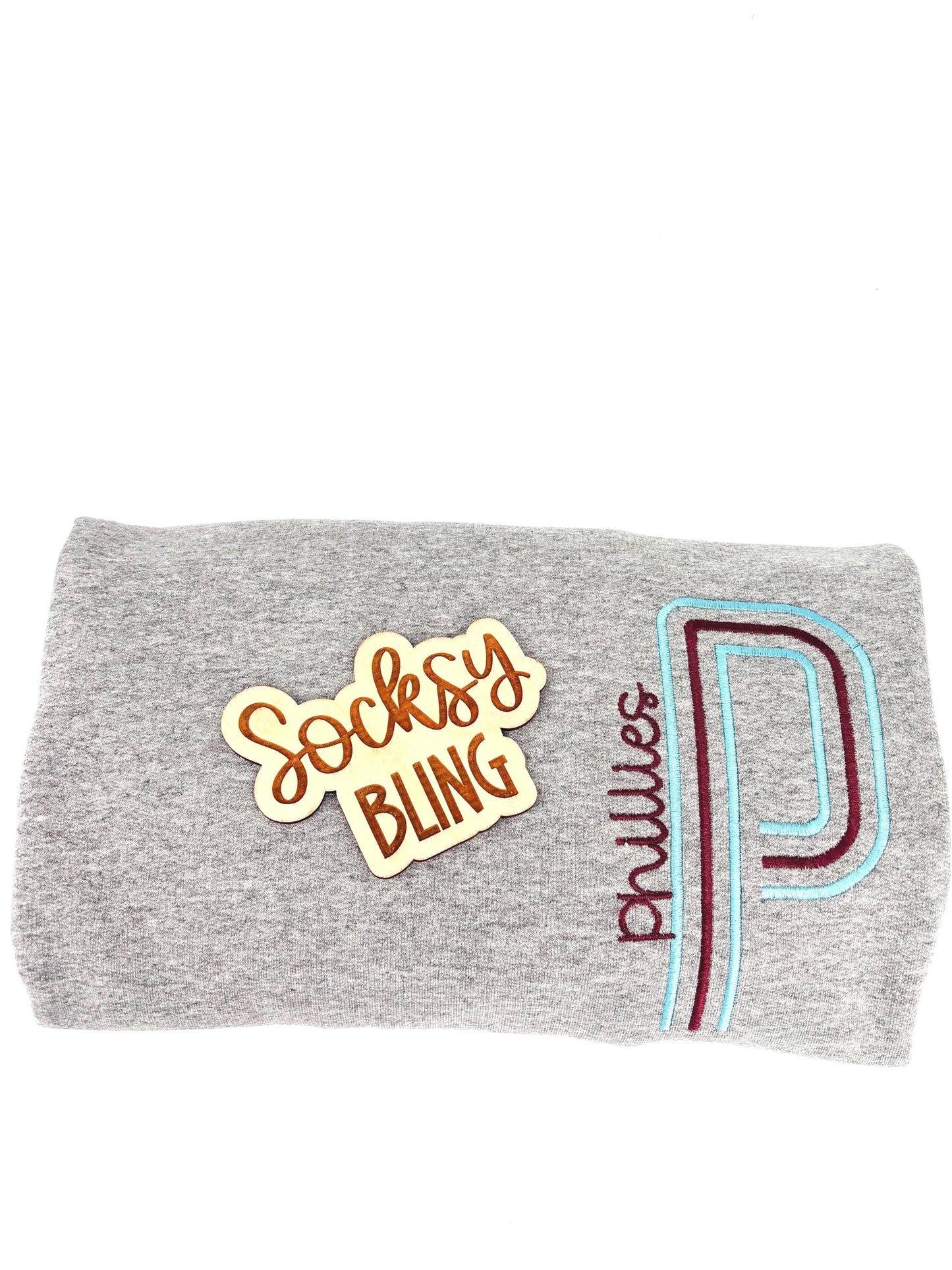 Retro Unisex Philly Embroidered Oversized P Sweatshirt| Philly Sports Philadelphia Fan Gift