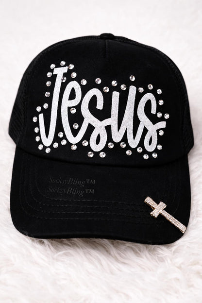 Jesus Trucker Hat | Christian Hat | Faith Hat | Camo Jesus Hat | Glitter Jesus Cap | Religious Gift