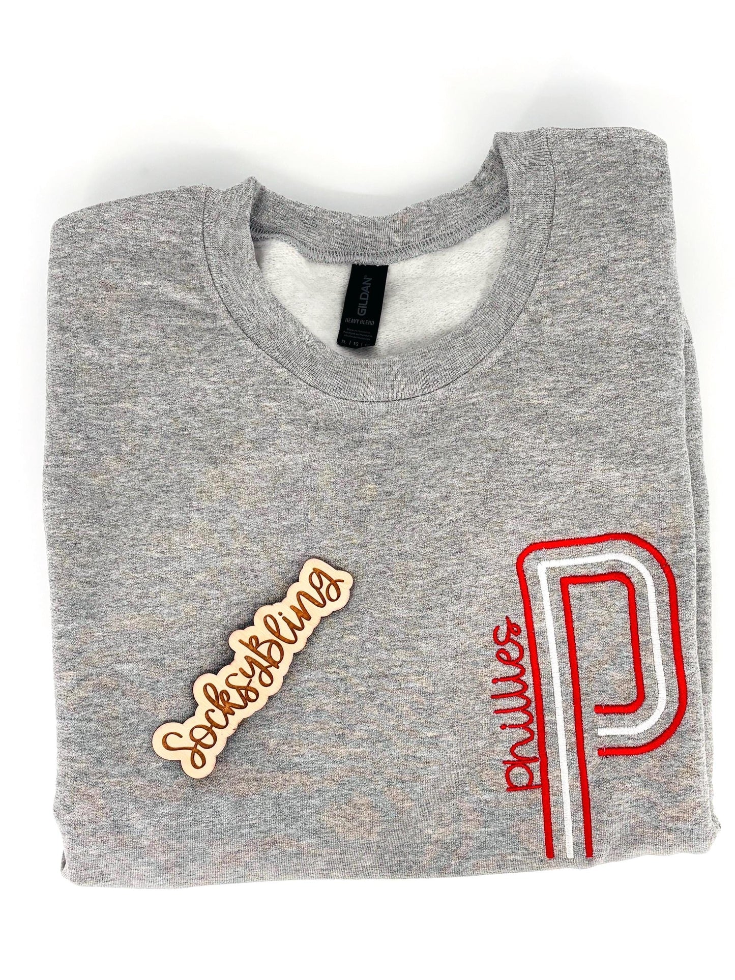 Retro Unisex Philly Embroidered Oversized P Sweatshirt| Philly Sports Philadelphia Fan Gift