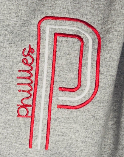 Retro Unisex Philly Embroidered Oversized P Sweatshirt| Philly Sports Philadelphia Fan Gift