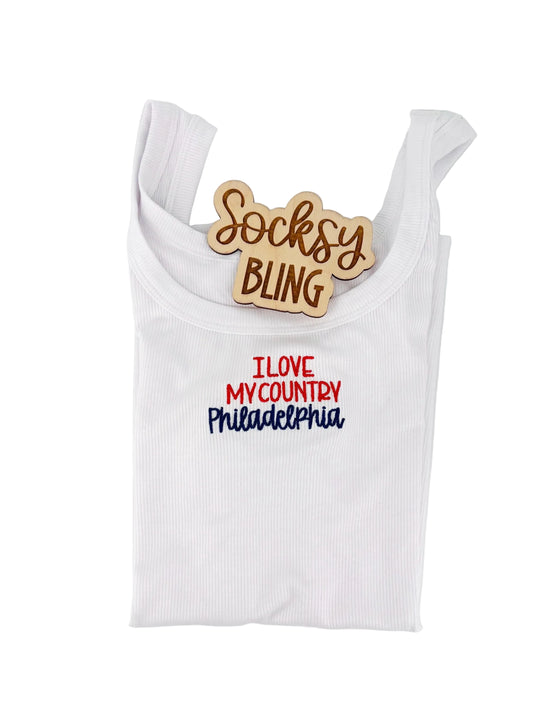 I Love My Country Philadelphia Tank Top | July 4th Shirt| Baseball Shirt| Basketball Top