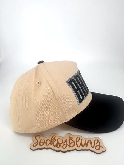 R and B Hat – Snapback | Glitter Breez Tour Cap | Handmade Concert Outfit| Black Brim