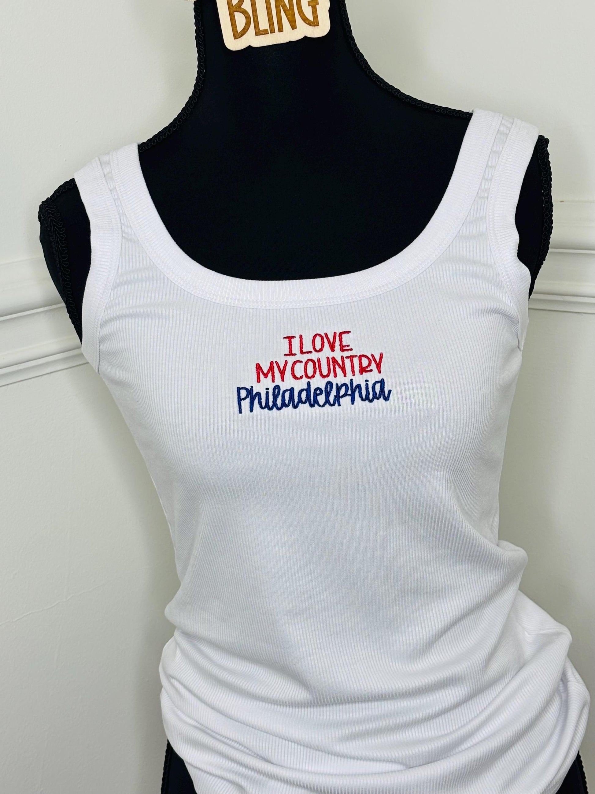 I Love My Country Philadelphia Tank Top | July 4th Shirt| Baseball Shirt| Basketball Top