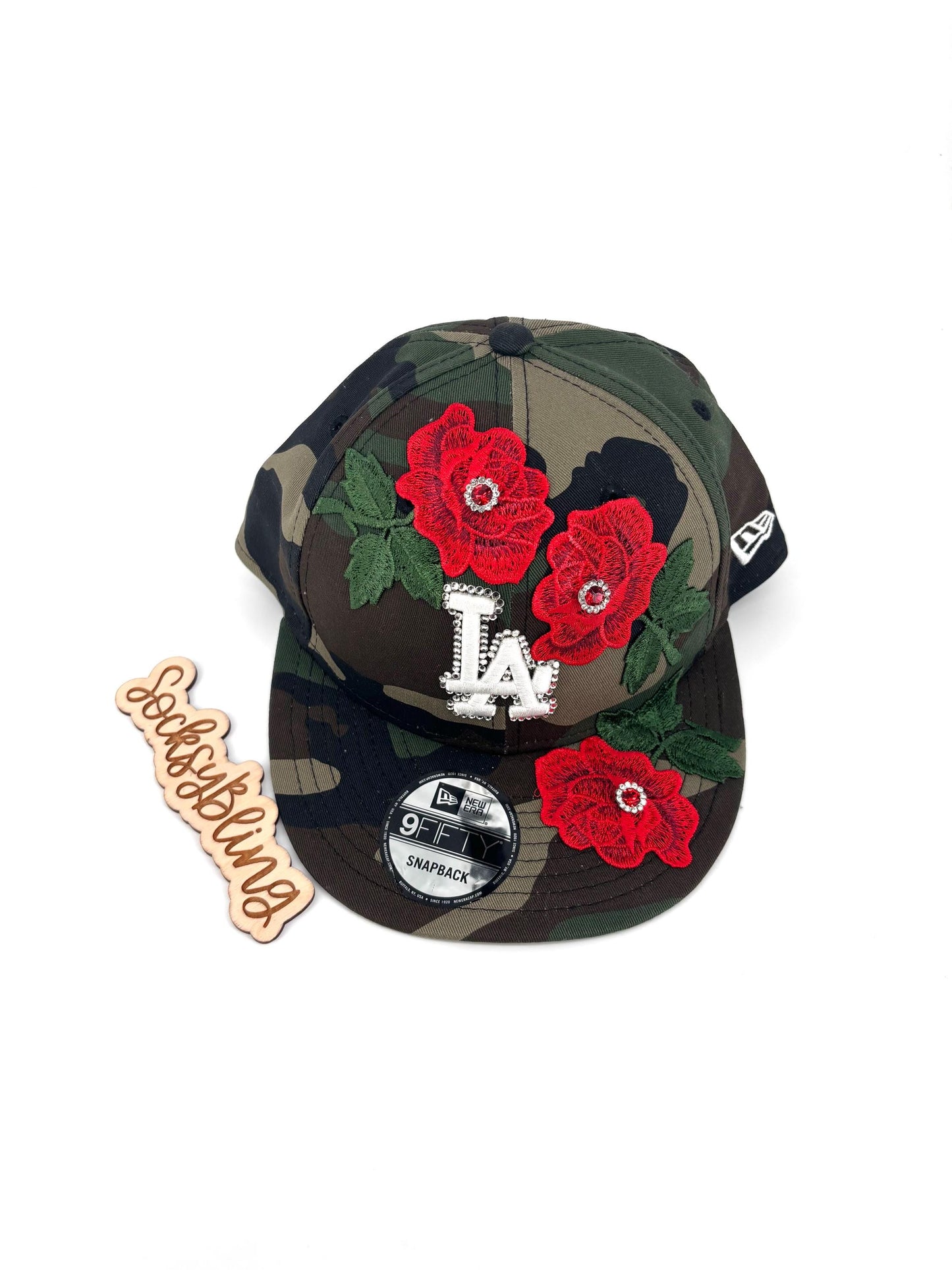 LA Camo Snapback| Camo Hat with Roses| Junk Hat