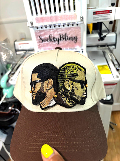 R and B Leopard 5 Panel Hat – Snapback | Glam R &B Tour Cap | Handmade Concert Outfit| Leopard Brim