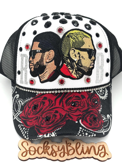 R and B Leopard 5 Panel Hat – Snapback | Glam R &B Tour Cap | Handmade Concert Outfit| Leopard Brim