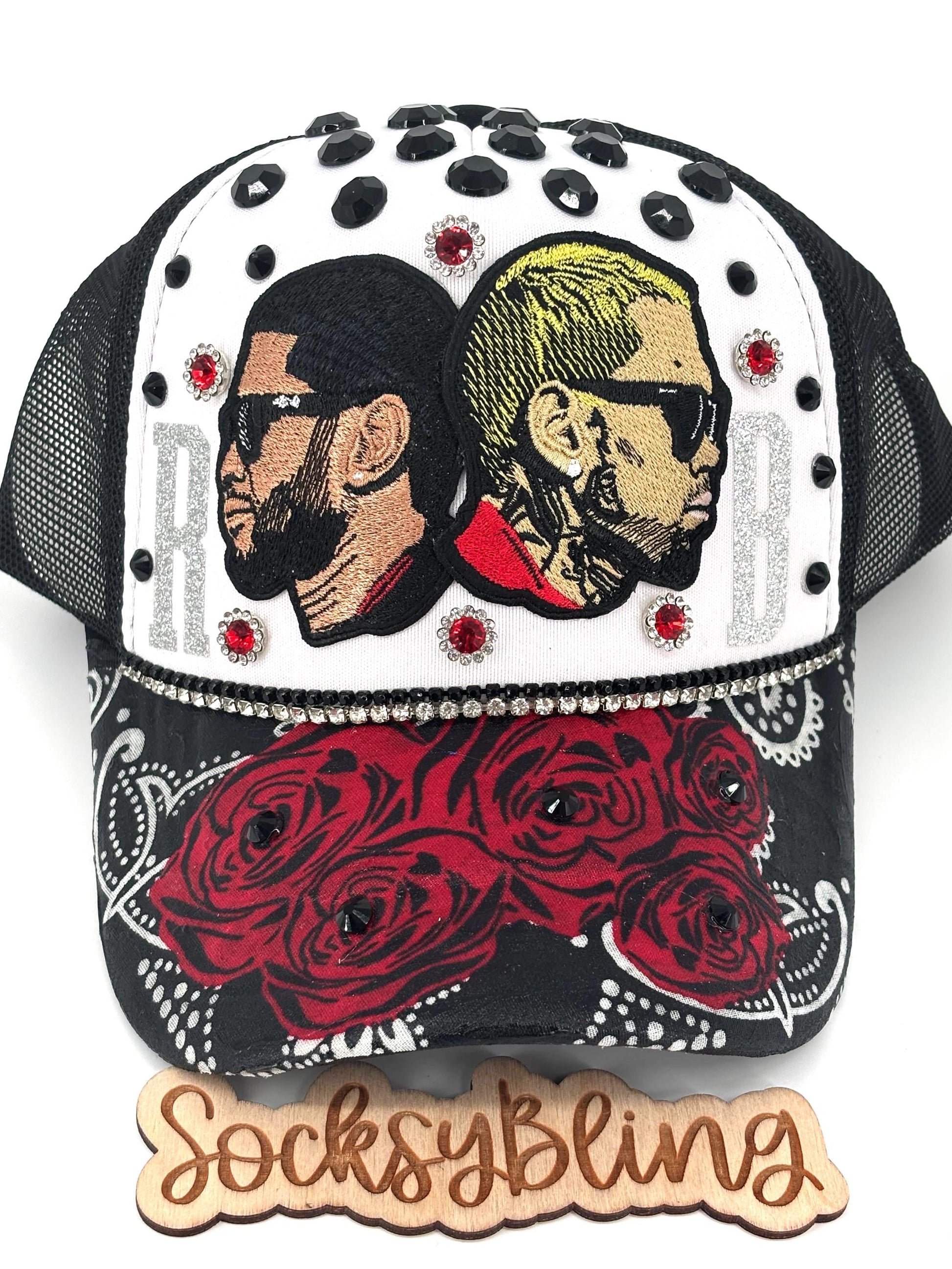 R and B Trucker Hat – Snapback | Glam R &B Tour Cap | Handmade Concert Outfit| Bandana Brim