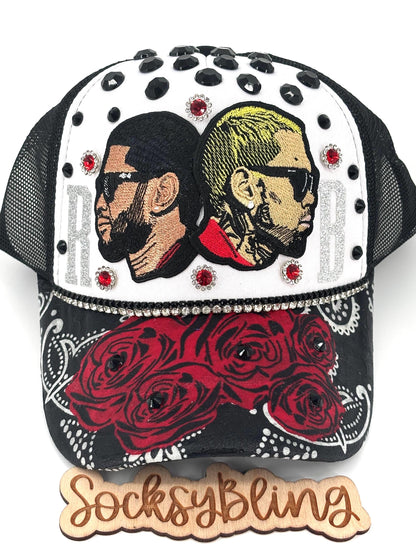 R and B Trucker Hat – Snapback | Glam R &B Tour Cap | Handmade Concert Outfit| Bandana Brim