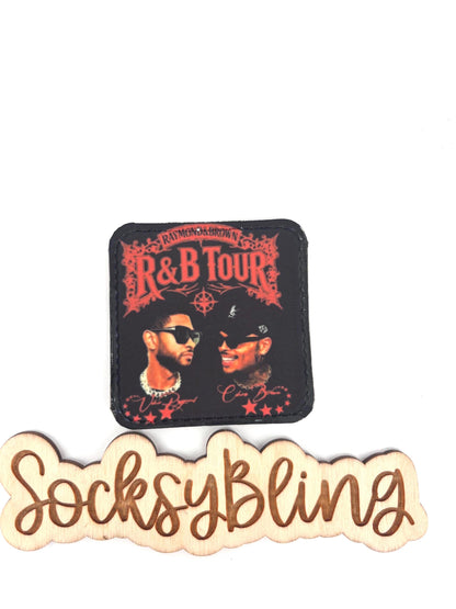 R and B Tour Printed Iron On Patch | Faux Leather Patch| Handmade Concert Patch